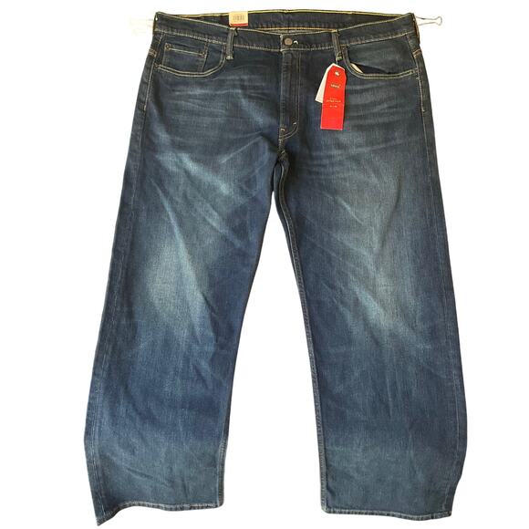 Levi’s Men Jeans 569 size W40 x L32 Blue Mid Rise 2-way Stretch Loose Straight - Picture 1 of 12